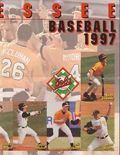 Tennessee Volunteers 1997 Baseball Poster Schedule SEC