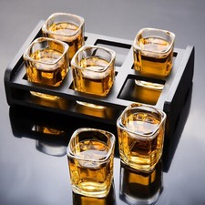 2oz Shot Glasses Set (6-Pack) with Holder - H...