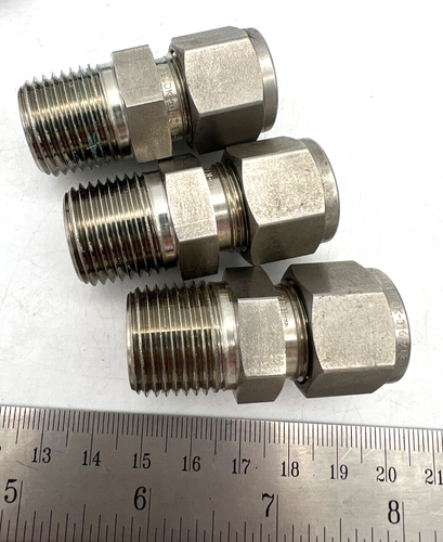 Lot 9 Variety of SWAGELOK 1/2" Tube NPT Pipe SAE Fittings SS 316 Bulkhead Elbows - Picture 7 of 16