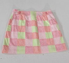 Vineyard Vines Patchwork Whale Mini Skirt Women 2 Pink Green Orange