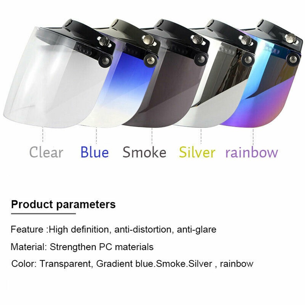 Anti Glaring Flip Up Visor Wind Shield Lens for 3Snap For Retro Helmet