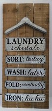 Laundry Room Wood Metal Sign  Ready To Hang Wall Decor