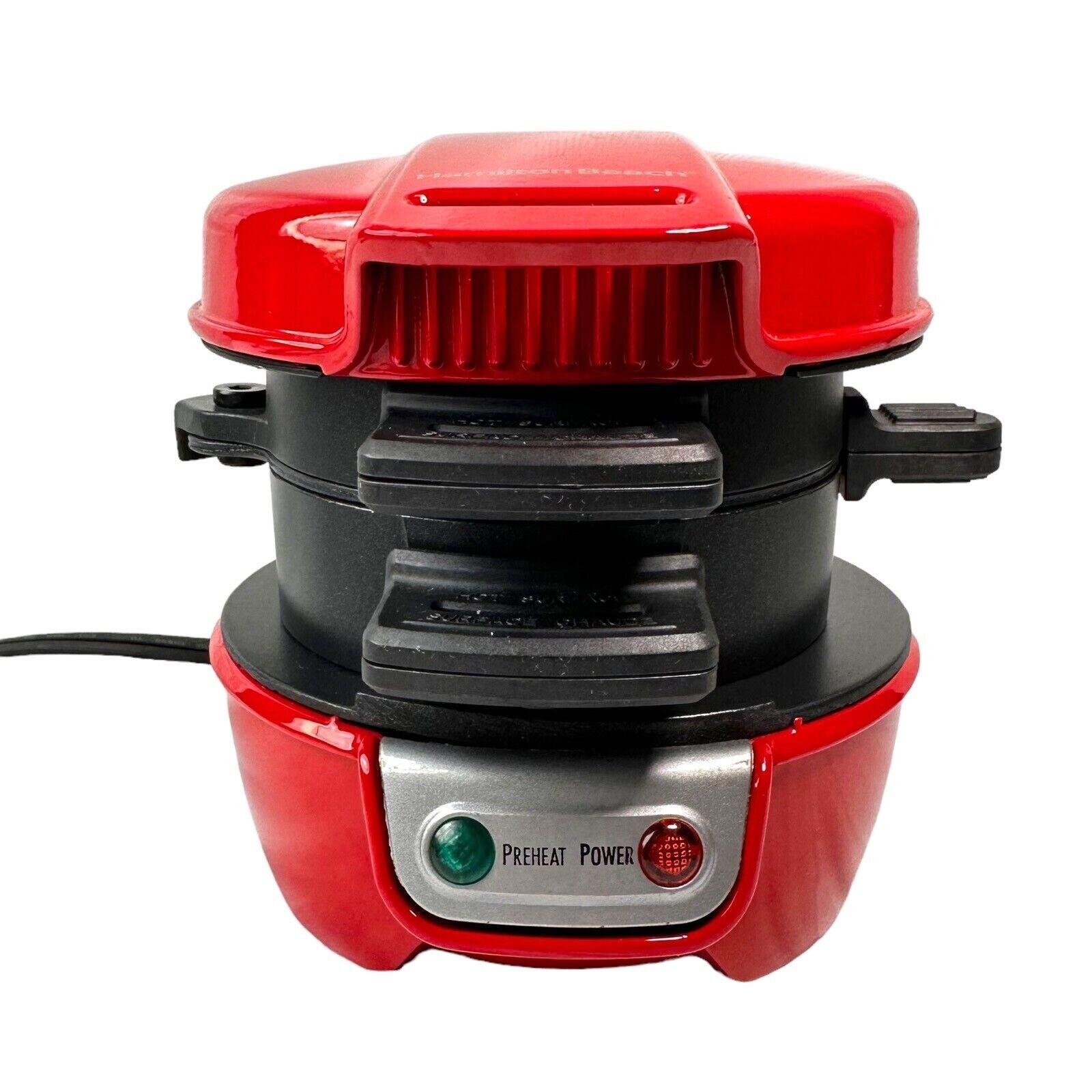 Hamilton Beach 25476 Breakfast Sandwich Maker Red EUC At Home Fast Food