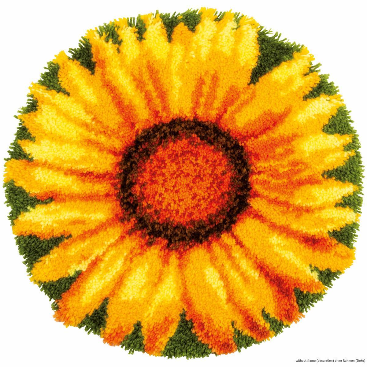 Vervaco Latch hook kit shaped rug ""Sunflower""