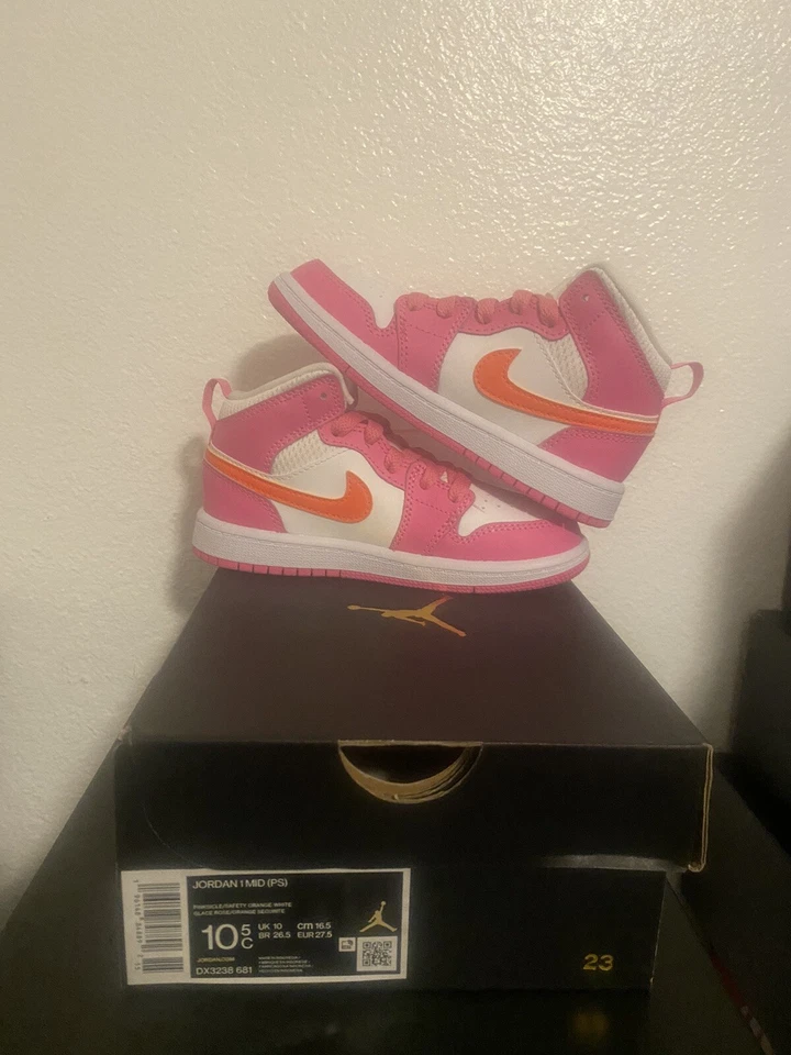 Размер 10,5 (PS) Air Jordan1 средний Pinksicle оранжевый белый DX3238-681 - Изображение 2 из 4