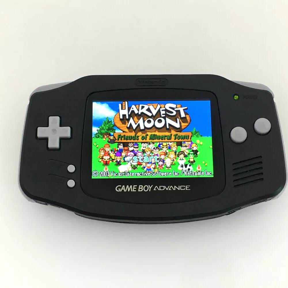 BLACK GBA Game Boy Advance Game Console with V2 iPS Backlight LCD MOD System