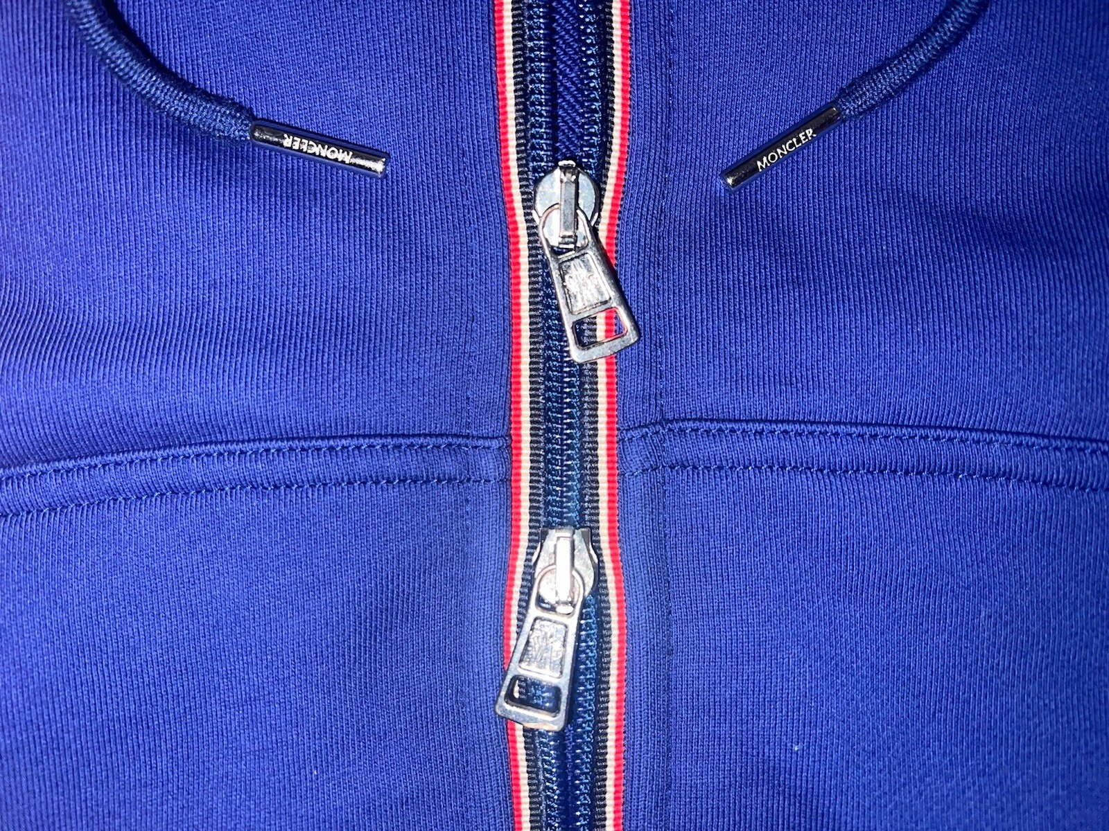 Cardigan uomo vintage blu Moncler maglia felpa con cappuccio 3XL ORLO come grande