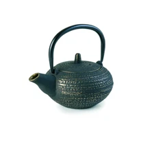 IBILI Cast Iron Tea Pot Osaka 0.40 Litre, Black Golden, One Size