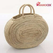 BORSA Coffa donna paglia ovale cm30h25 palma vimini mare spiaggia da decorare