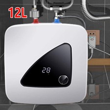 1500W 12L Electric Instant Hot Water Heater Under Sink Small Water Tank Kitchen