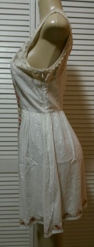 ¡Nuevo! Mini Vestido Free People Sin Mangas Bordado Marfil Bordado Talla 12 - Imagen 4 de 5