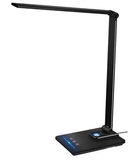 LED Desk Lamp Modern Table Lamp, Ideal Gift for Study, Office. Dimmable Black