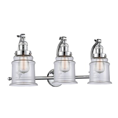 Innovations Lighting 3 Light Canton 28'' Bath, Chrome/Clear - 515-3W-PC-G182