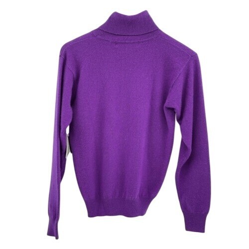 Vintage Valerie Stevens Sweater Cashmere Turtleneck Women Size Small Purple New - Picture 2 of 12