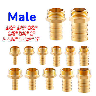 BSP Taper Thread x Hose Tail End Connector Brass Fitting Air Water & Fuel 1/8-2''