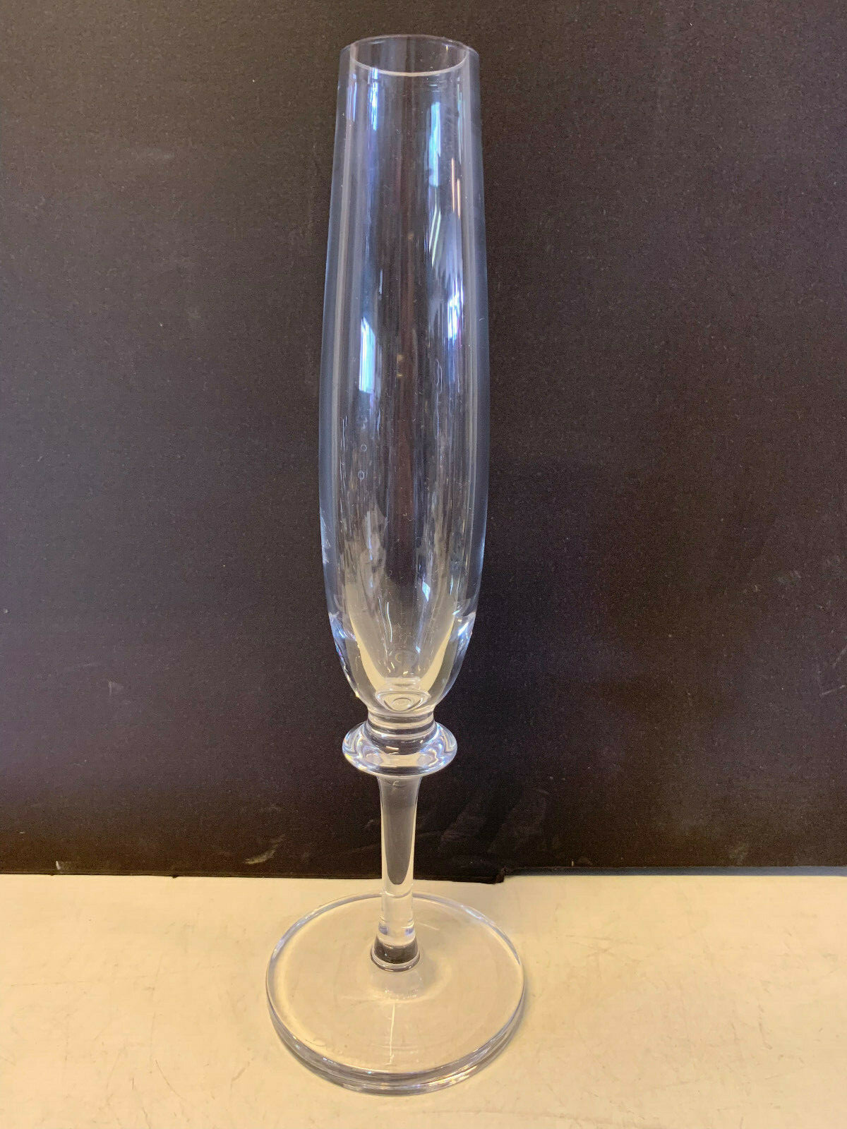 Daum France Signed Tall Clear Glass Champagne Flute Form Vase eBay