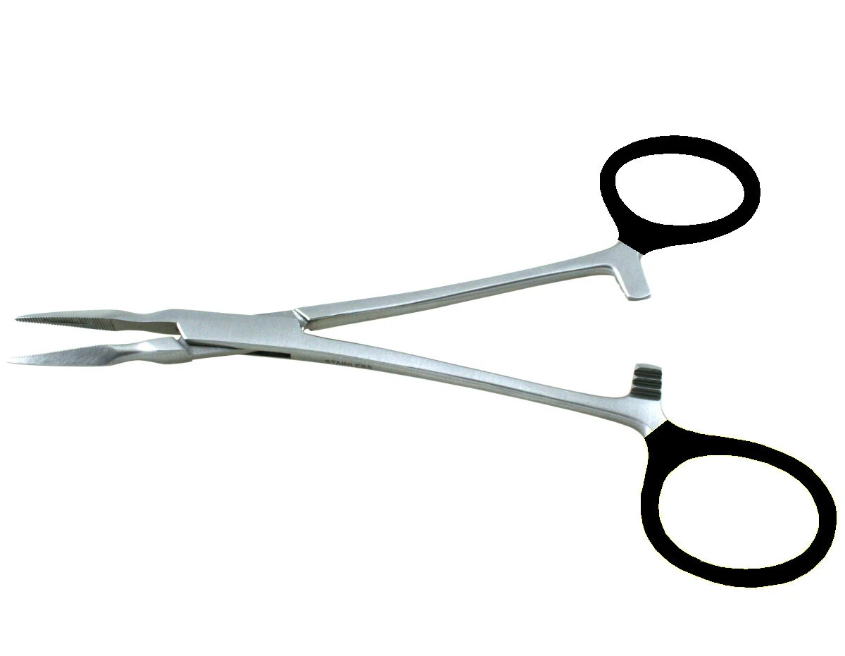 Needle Nose Grasping Pliers Forceps Straight Black Color Coated