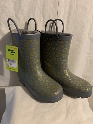 Western Chief Rubber 11/12 Kids Rain boots FANCY FELINE Water