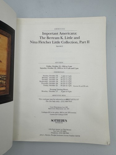Set of 2 SOTHEBY'S New York Auction Catalogs - Important Americana 1994 - Picture 12 of 17
