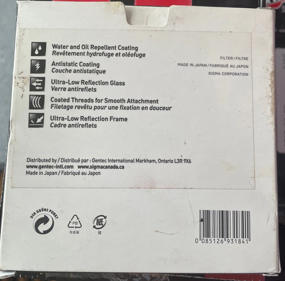 Sigma 86mm WR Ceramic Protector Ultra Thin Clear Glass Lens Filter #AFI9E0 - Image 3 of 3