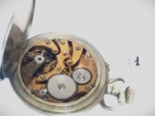 Pocket watch Henry Moser. Hunter pocket watch ,nickel chrome case - Picture 5 of 11