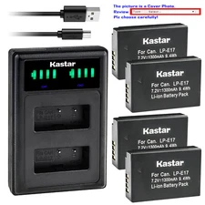 Kastar Battery LLD2 USB Charger for Canon LP-E17 LC-E17 & Canon Rebel T7i Camera