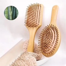 Pro Anti-static Bamboo Airbag Massage Head Scalp Straight Curly Hair Brush Comb