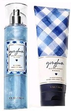 Bath  Body Works Gingham Fragrance Shimmer Mist And Body Cream Full Sized Set