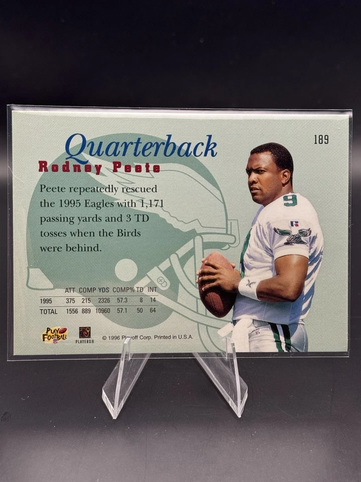 1996 Playoff Prime - Rodney Peete #189 - Image 2 of 2