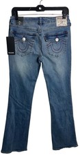 True Religion Becca Mid Rise Bootcut Jeans Light Autumn Size 27 Flap Pockets New