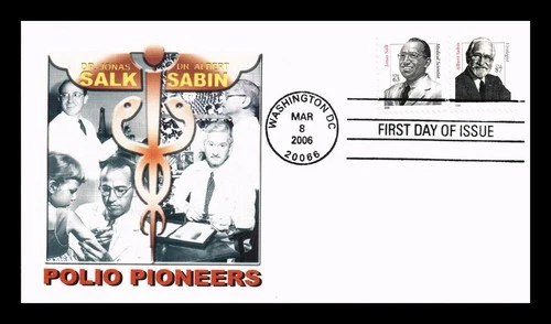 US COVER FIRST DAY OF ISSUE PANDA CACHETS DRS. JONAS SALK & ALBERT SABIN