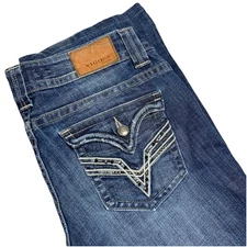 Vigoss Collection Fit Bootcut Womens 11 Flap Pockets Denim Jeans Distressed