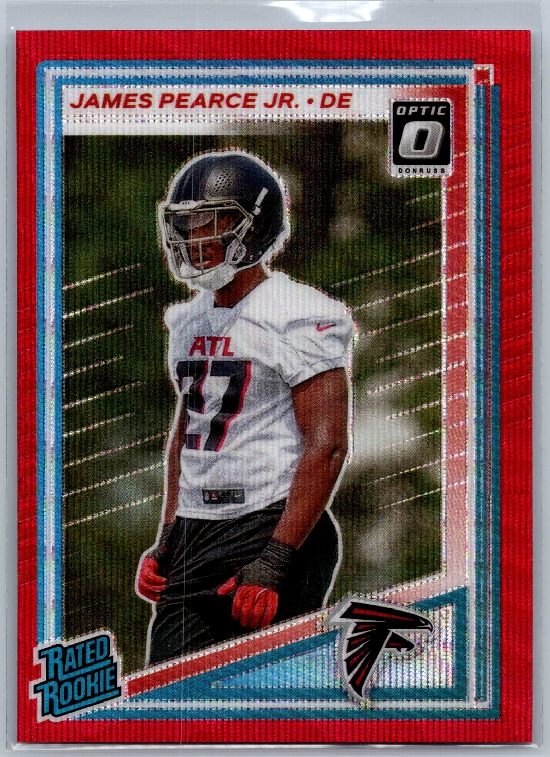 2025 Panini Donruss Rated Rookie James Pearce Jr. #363 Optic Preview Red Wave