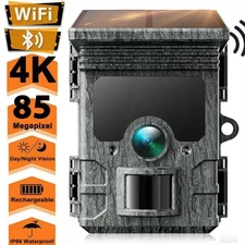 Solar Powered WiFi  4K 30FPS 85MP Trail Camera Hunting Wildlife Night Vision