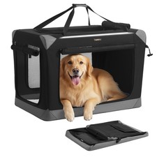 Collapsible Dog Crate Portable Oxford Fabric Pet Travel with 4 Mesh Doors