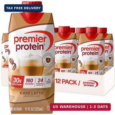 Premier Protein Shake, Café Latte with Caffeine for Energy - 30g Protein, No Add