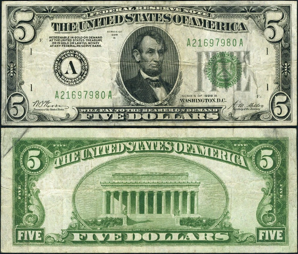 $5 1952 US Federal Reserve Small Notes for sale | eBay