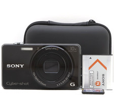 Sony Cybershot DSC-WX220 18.2MP Compact Digital Camera Black Tested Full Kit