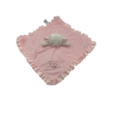Little Me Lamb Lovey Security Blanket Pink Satin Ruffle Trim Thank Heaven Girls