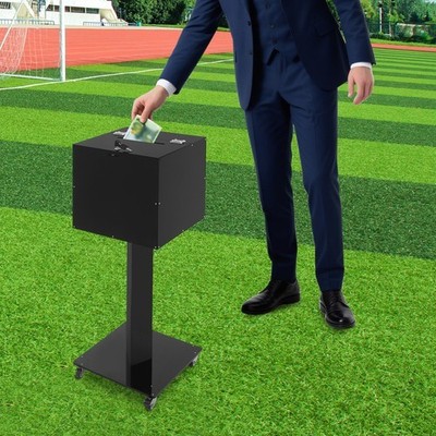 Drop Box Acrylic Donation Box with Lock and Wheels Floor Standing Suggestion Box