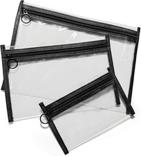 Clear Makeup Bags, Small Waterproof Cosmetic Toiletry Bags with Zipper,