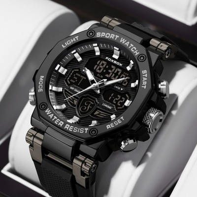 Men Quartz Watch Big Dial Digital Luminous Date Waterproof Sport Boy Wristwatch
