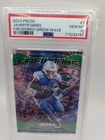 2024 Panini Prizm - Fireworks Jahmyr Gibbs #7 Green Wave Prizm POP#4 PSA10