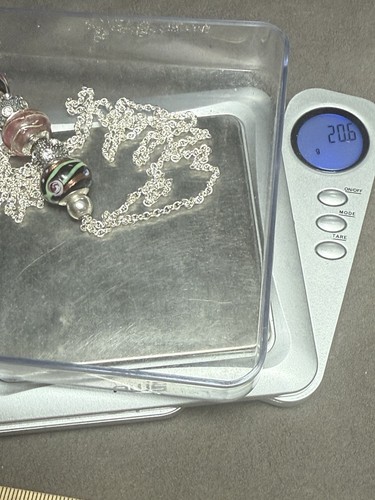 "Collar de cristal de Murano con cuentas de plata de ley cadena extra larga de 32""" - Imagen 10 de 10