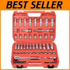 76-Piece 3/8” Drive Socket Set with 72-Tooth Ratchet for Auto Repair