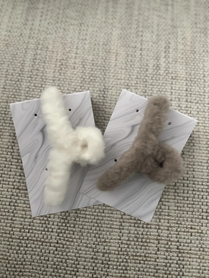 Pinzas para el cabello de felpa mullida pinzas para el cabello de piel sintética accesorios para niñas Foto 3 de 3