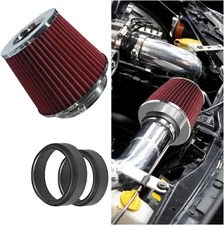 Universal Clamp-On Air Intake Filter, High Flow Closed-Top Cool Air Filter Clean