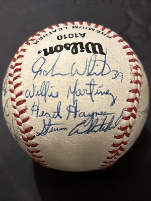 1992 Rockford Expos Team 20 Signed Midwest League Game Ball Gabe White Rueter