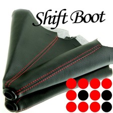 Universal Black Transmission Gear Shift Knob Stick Shifter Boot Cover Red Stitch