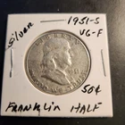 (1) 1951-S Franklin Half Dollar Vg-Fine Condition